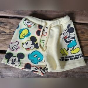 ZARA DISNEY SZ 12-18M VGUC IVORY MICKEY MOUSE loose fit sweatshorts